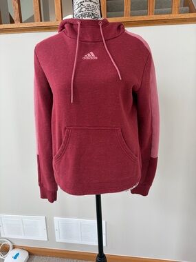 adidas Women's Burgundy & Pink Pullover Hoodie
